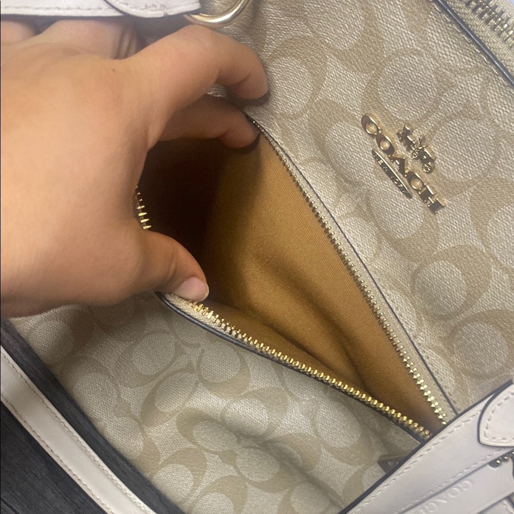 Coach Tan Signature Tote Bag - Picture 5 of 12